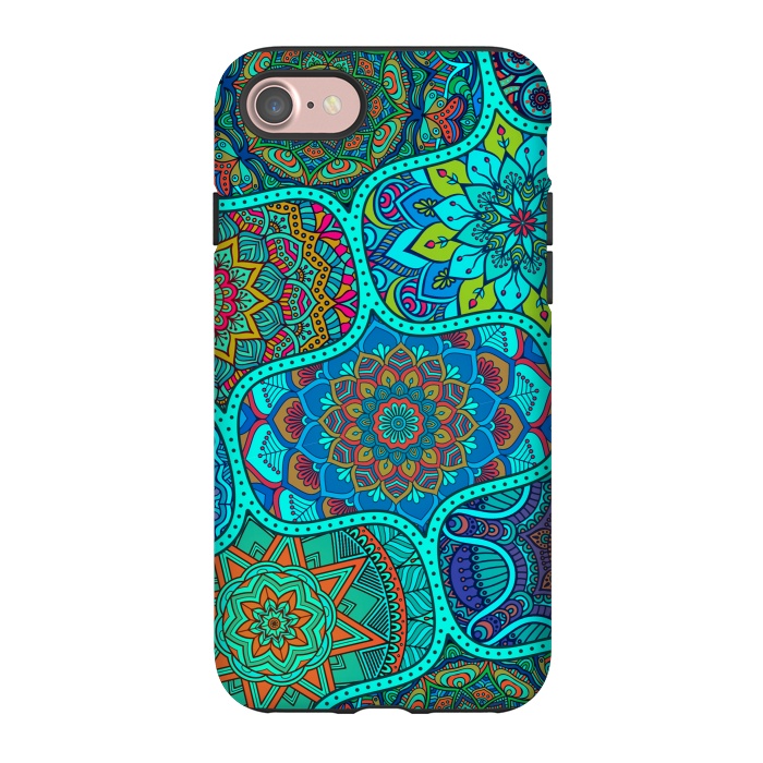 iPhone 7 StrongFit Modern Mandalas In Blue And Green by ArtsCase