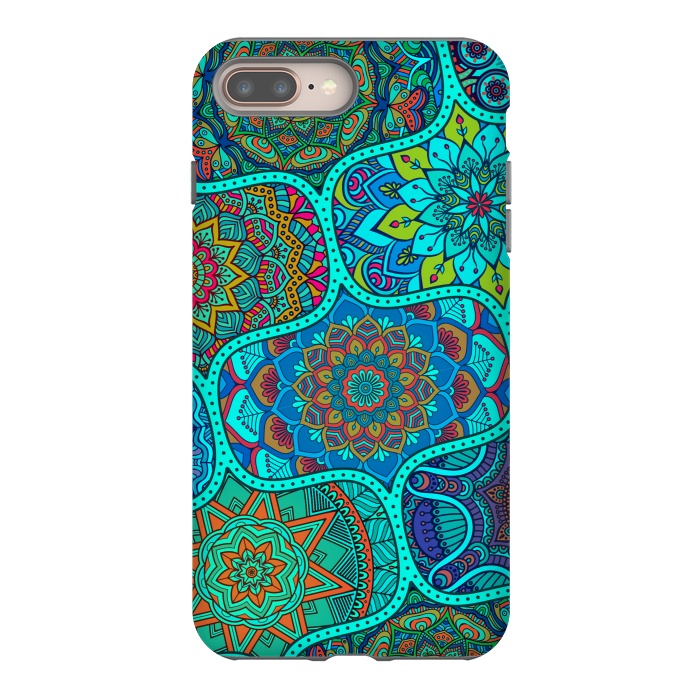 iPhone 7 plus StrongFit Modern Mandalas In Blue And Green by ArtsCase