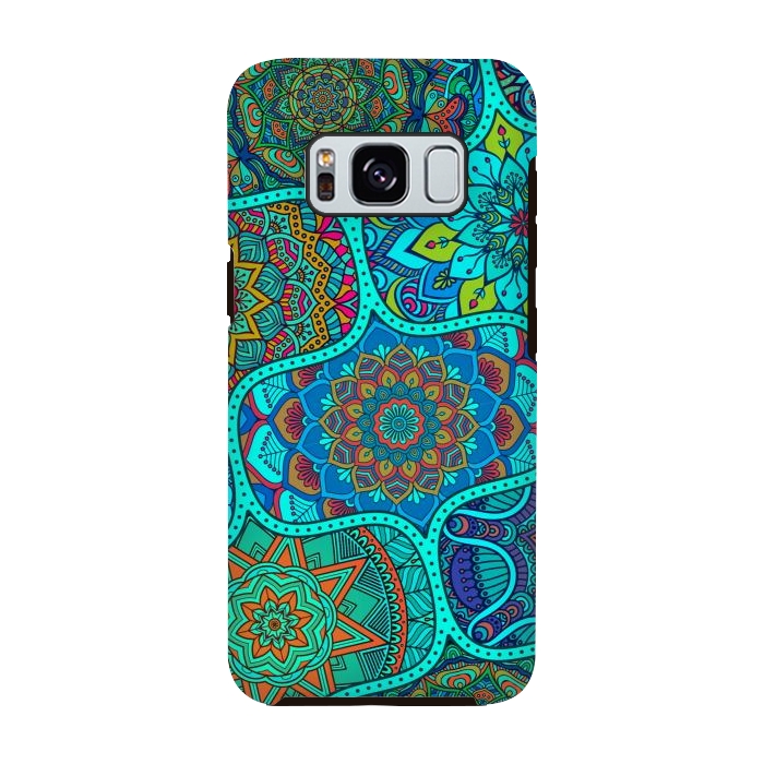 Galaxy S8 StrongFit Modern Mandalas In Blue And Green by ArtsCase