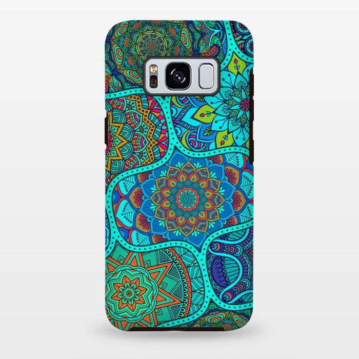 Galaxy S8 plus StrongFit Modern Mandalas In Blue And Green by ArtsCase
