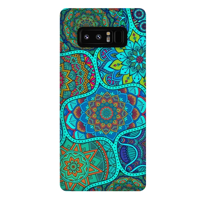 Galaxy Note 8 StrongFit Modern Mandalas In Blue And Green by ArtsCase