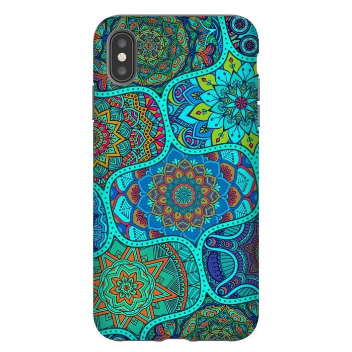 iPhone Xs Max StrongFit Modern Mandalas In Blue And Green by ArtsCase