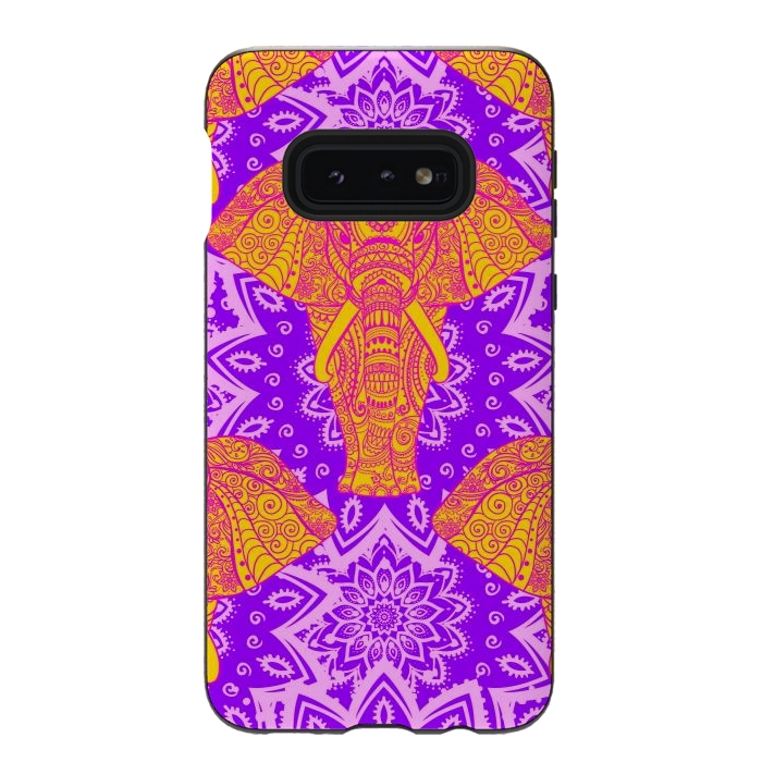 Galaxy S10e StrongFit Color Elephants by ArtsCase