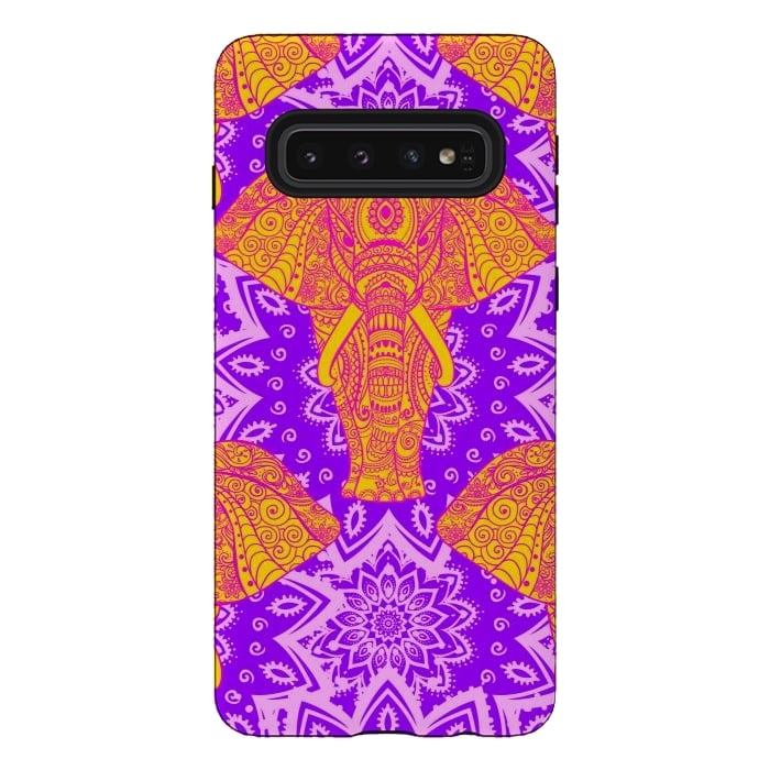 Galaxy S10 StrongFit Color Elephants by ArtsCase