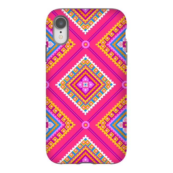 iPhone Xr StrongFit PINK ETHNIC PATTERN by MALLIKA