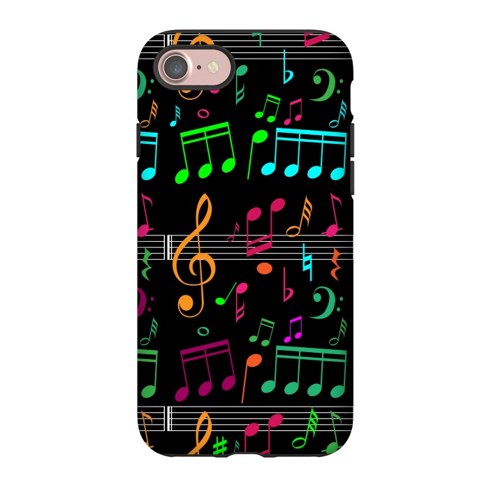 iPhone 7 StrongFit BLACK MUSICAL PATTERN  2 by MALLIKA