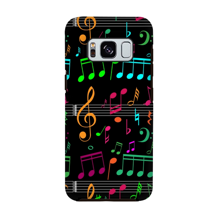 Galaxy S8 StrongFit BLACK MUSICAL PATTERN  2 by MALLIKA