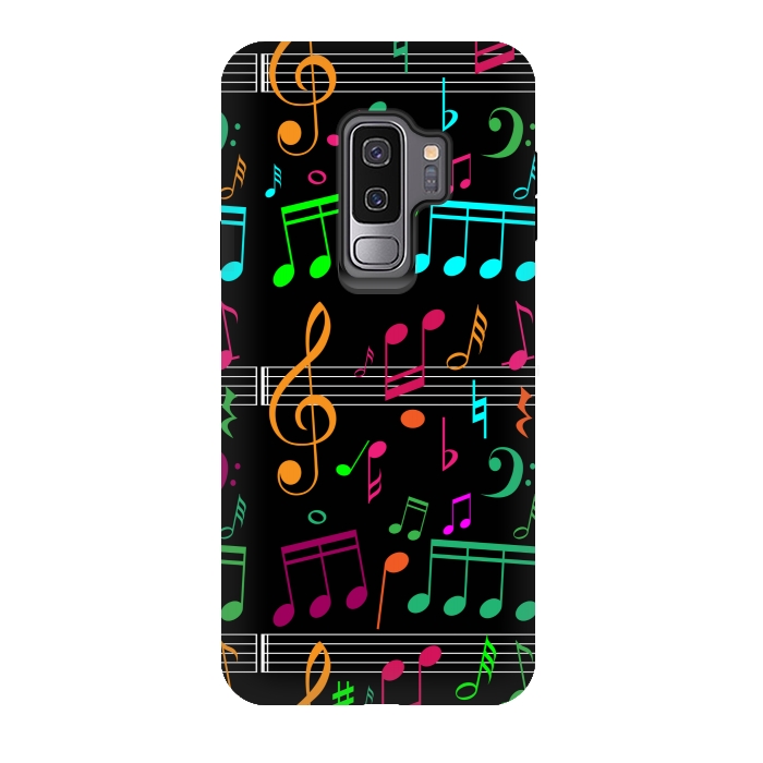 Galaxy S9 plus StrongFit BLACK MUSICAL PATTERN  2 by MALLIKA