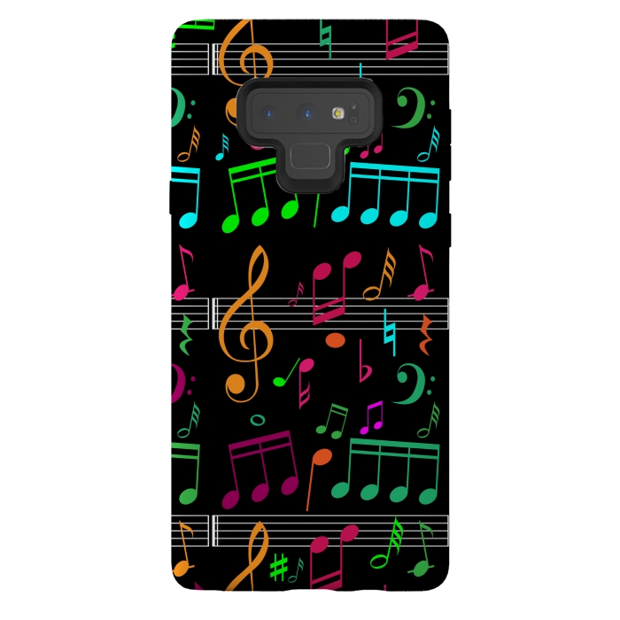 Galaxy Note 9 StrongFit BLACK MUSICAL PATTERN  2 by MALLIKA