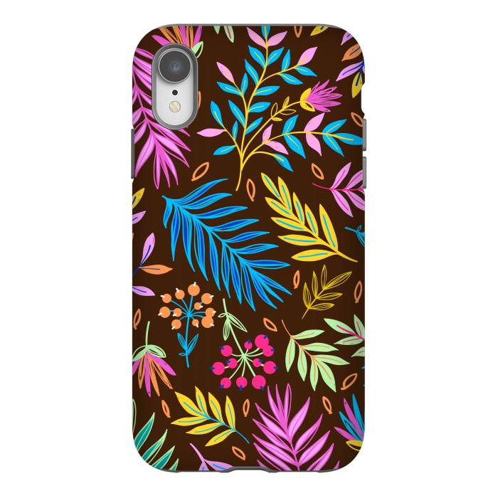iPhone Xr StrongFit MULTICOLOUR LEAF PATTERN by MALLIKA
