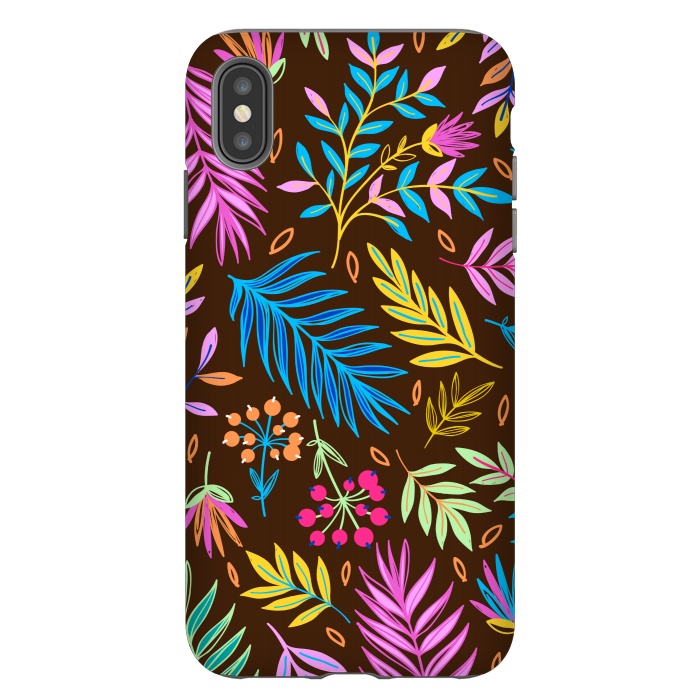 iPhone Xs Max StrongFit MULTICOLOUR LEAF PATTERN by MALLIKA