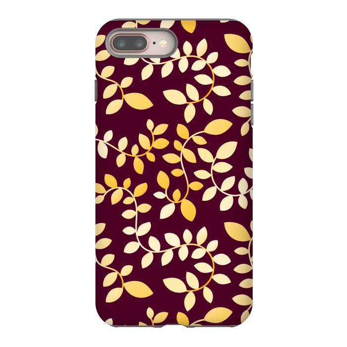 iPhone 7 plus StrongFit GOLDEN LEAVES PATTERN by MALLIKA