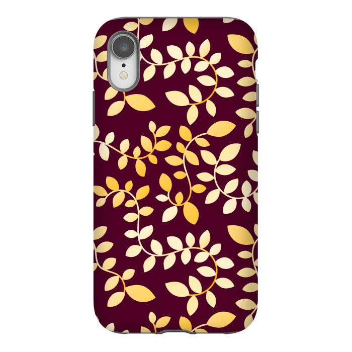 iPhone Xr StrongFit GOLDEN LEAVES PATTERN by MALLIKA