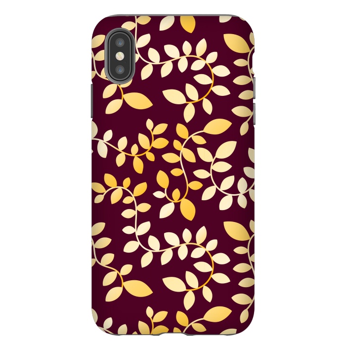 iPhone Xs Max StrongFit GOLDEN LEAVES PATTERN by MALLIKA