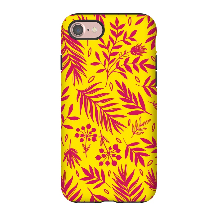 iPhone 7 StrongFit PINK YELLOW FLORAL PATTERN by MALLIKA