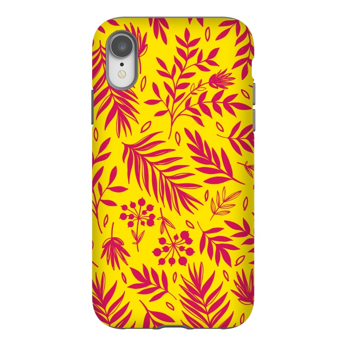 iPhone Xr StrongFit PINK YELLOW FLORAL PATTERN by MALLIKA