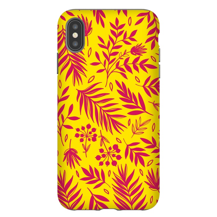 iPhone Xs Max StrongFit PINK YELLOW FLORAL PATTERN by MALLIKA