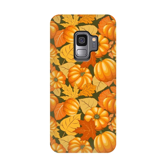 Galaxy S9 StrongFit Pumpkins and Autumn Leaves Party by BluedarkArt