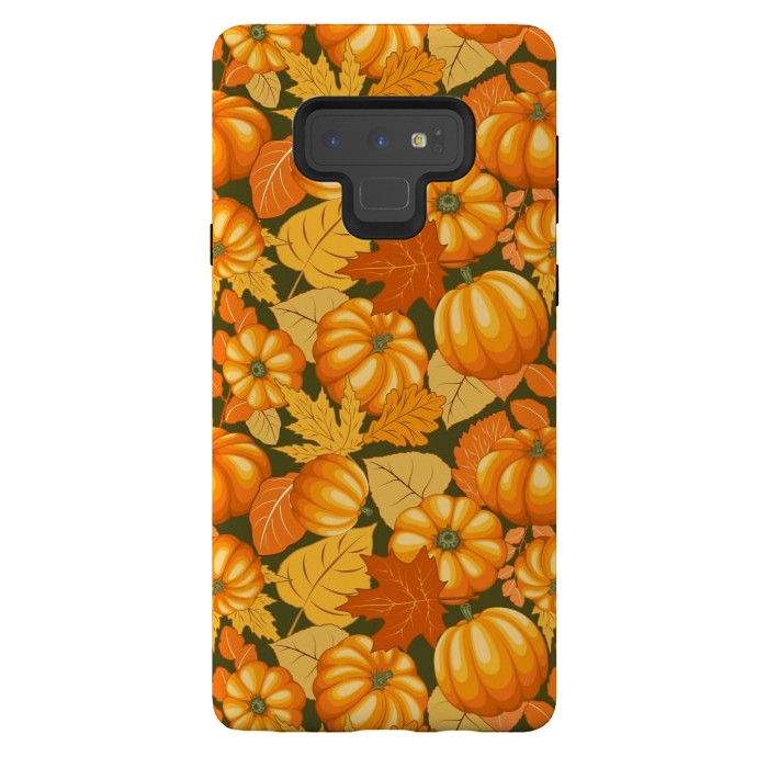 Galaxy Note 9 StrongFit Pumpkins and Autumn Leaves Party by BluedarkArt