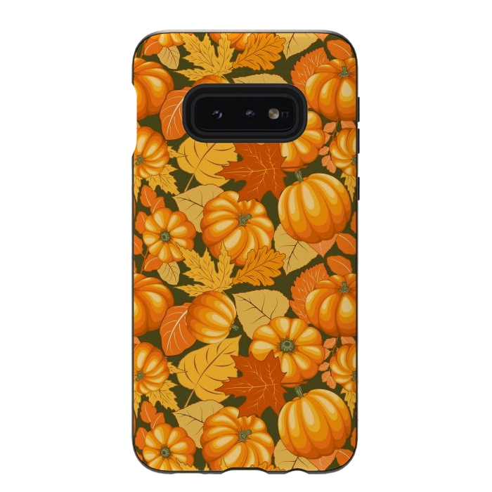 Galaxy S10e StrongFit Pumpkins and Autumn Leaves Party by BluedarkArt