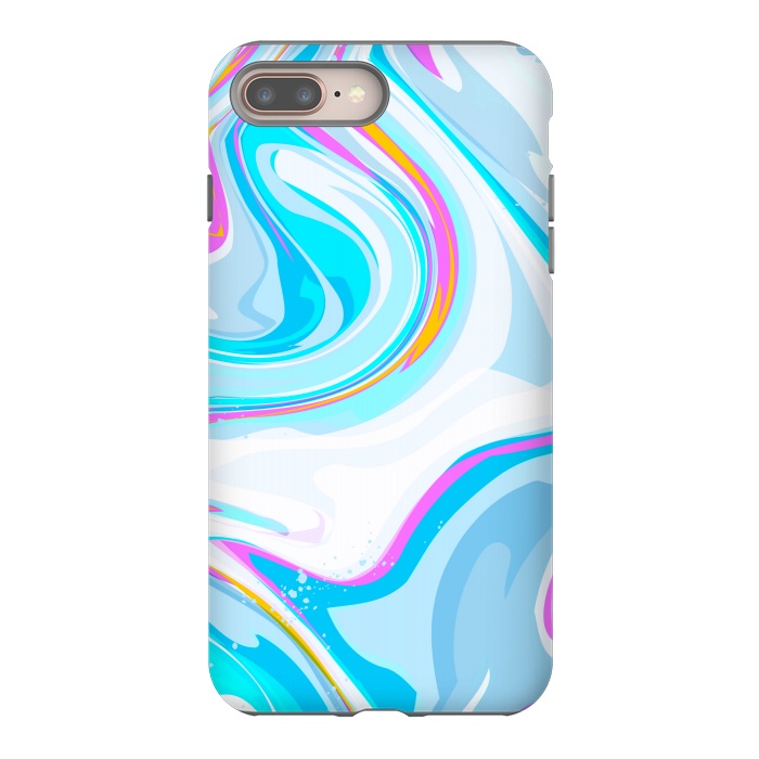 iPhone 7 plus StrongFit BLUE PINK MARBLE PRINT by MALLIKA