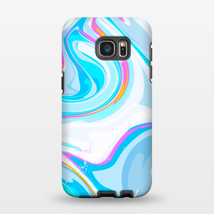 Galaxy S7 EDGE StrongFit BLUE PINK MARBLE PRINT by MALLIKA