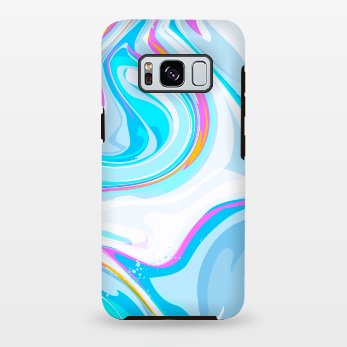 Galaxy S8 plus StrongFit BLUE PINK MARBLE PRINT by MALLIKA