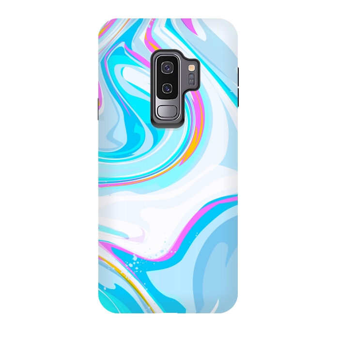 Galaxy S9 plus StrongFit BLUE PINK MARBLE PRINT by MALLIKA
