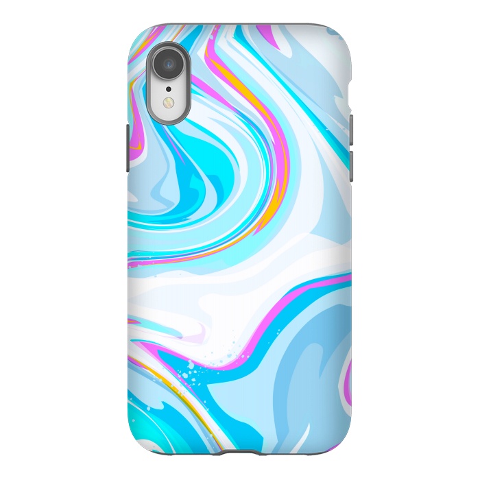 iPhone Xr StrongFit BLUE PINK MARBLE PRINT by MALLIKA