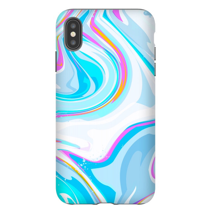 iPhone Xs Max StrongFit BLUE PINK MARBLE PRINT by MALLIKA