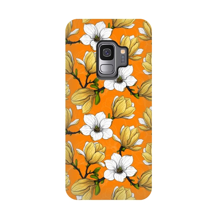 Galaxy S9 StrongFit Magnolia garden orange by Katerina Kirilova