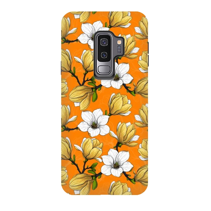 Galaxy S9 plus StrongFit Magnolia garden orange by Katerina Kirilova