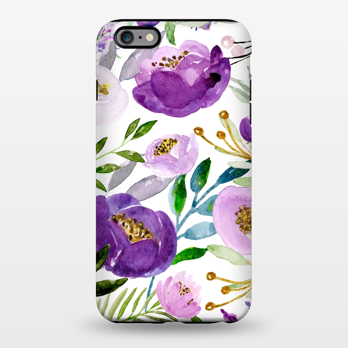 iPhone 6/6s plus StrongFit Whimsical Ultraviolet and Gold Florals by Allgirls Studio