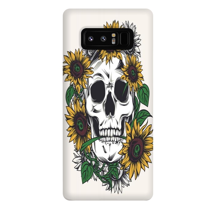 Galaxy Note 8 StrongFit Skull Sunflower by Joanna Vog