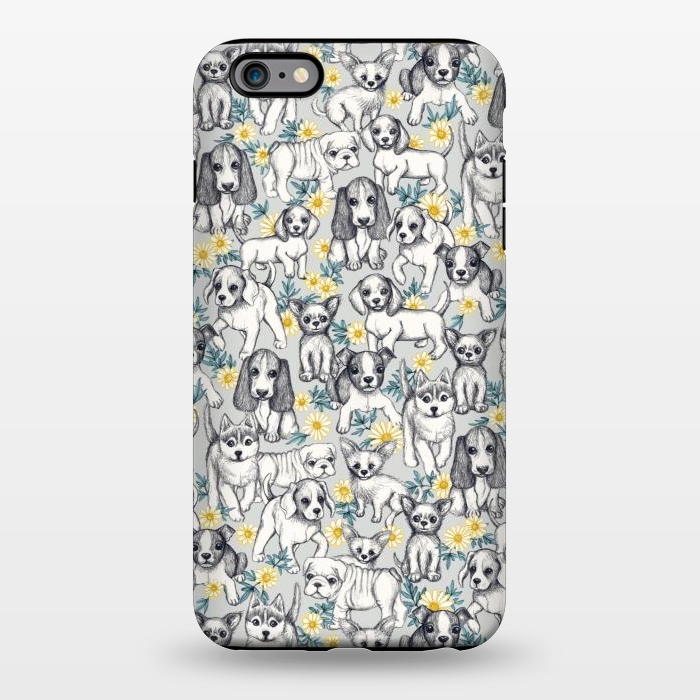 iPhone 6/6s plus StrongFit Dogs and Daisies on Grey by Micklyn Le Feuvre