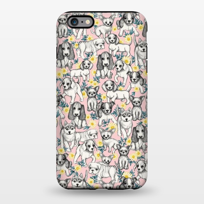 iPhone 6/6s plus StrongFit Dogs and Daisies on Pink by Micklyn Le Feuvre