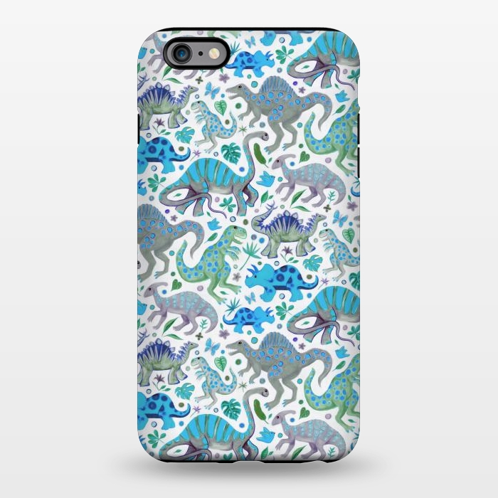 iPhone 6/6s plus StrongFit Happy Dinos in blue and green by Micklyn Le Feuvre