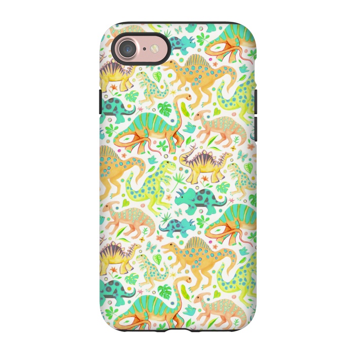 iPhone 7 StrongFit Happy Dinos in Citrus Colors by Micklyn Le Feuvre