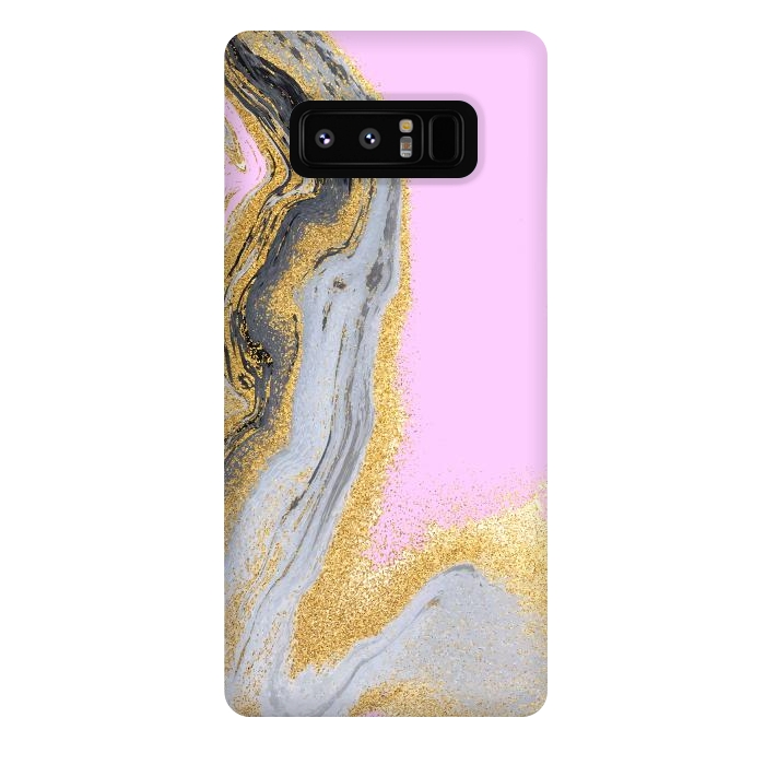 Galaxy Note 8 StrongFit Black and golden liquid marble texture by ArtsCase