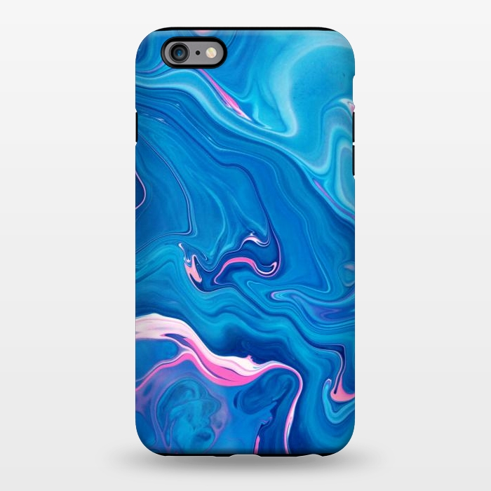 iPhone 6/6s plus StrongFit Abstract Marble Painting Blue Pink Orange by ArtsCase