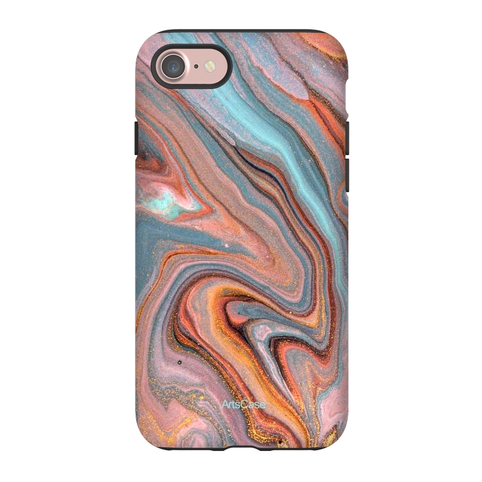 iPhone 7 StrongFit Blue and Gold liquid by ArtsCase