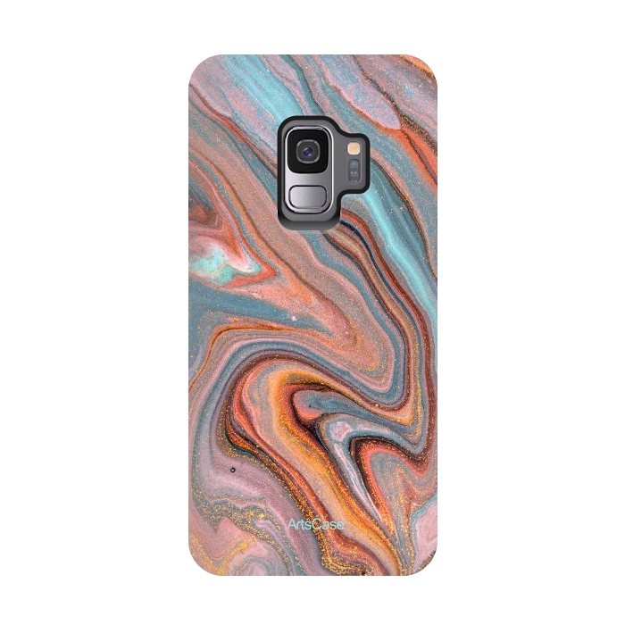 Galaxy S9 StrongFit Blue and Gold liquid by ArtsCase