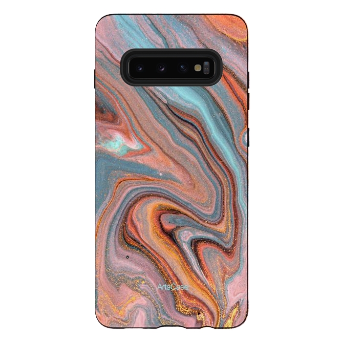 Galaxy S10 plus StrongFit Blue and Gold liquid by ArtsCase