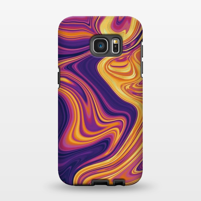 Galaxy S7 EDGE StrongFit Fluid marbling with Swirls by ArtsCase