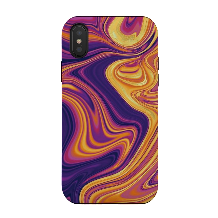 iPhone Xs / X StrongFit Fluid marbling with Swirls by ArtsCase