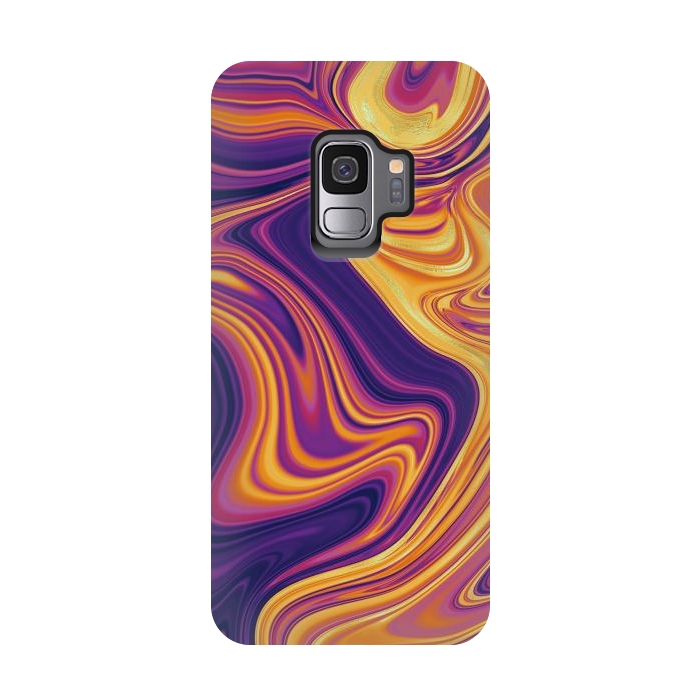 Galaxy S9 StrongFit Fluid marbling with Swirls by ArtsCase