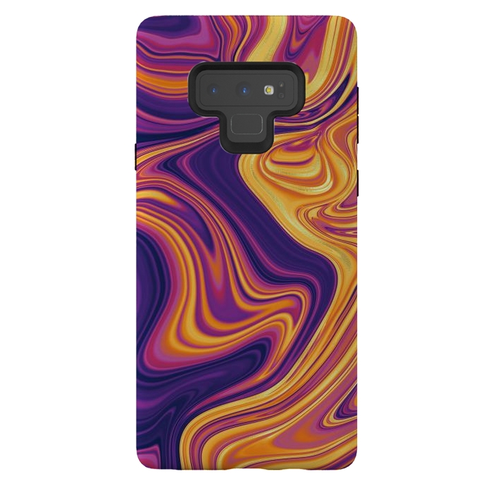 Galaxy Note 9 StrongFit Fluid marbling with Swirls by ArtsCase