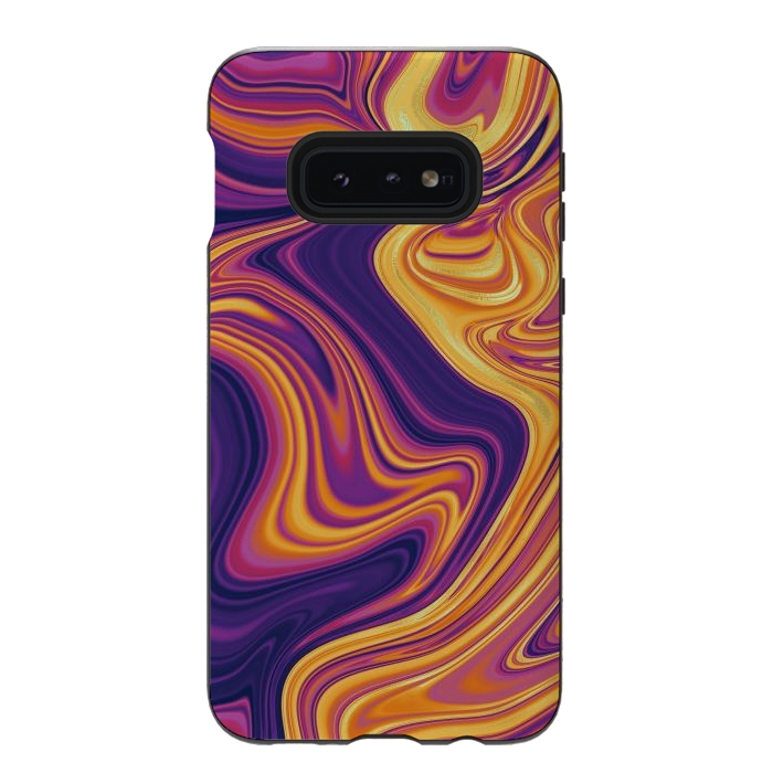 Galaxy S10e StrongFit Fluid marbling with Swirls by ArtsCase