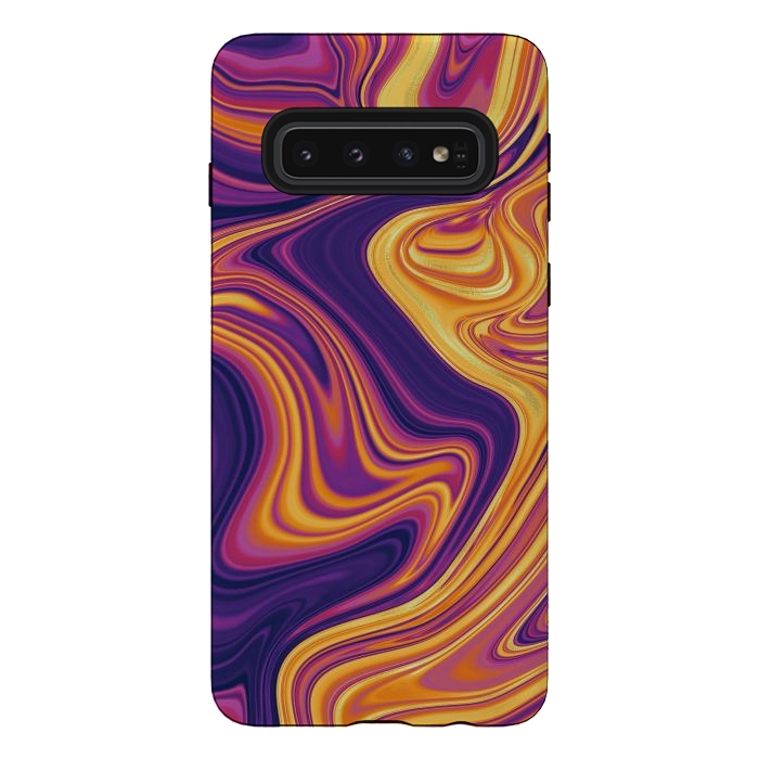 Galaxy S10 StrongFit Fluid marbling with Swirls by ArtsCase