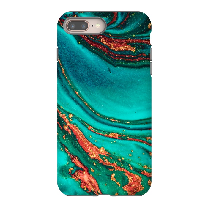 iPhone 7 plus StrongFit Golden swirl, Marble artistic design by ArtsCase